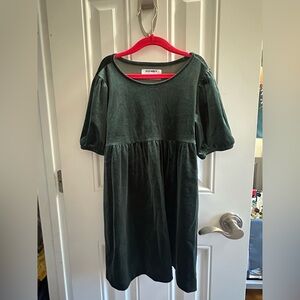 Old Navy Dark Green Velour Little Girls Holiday Dress